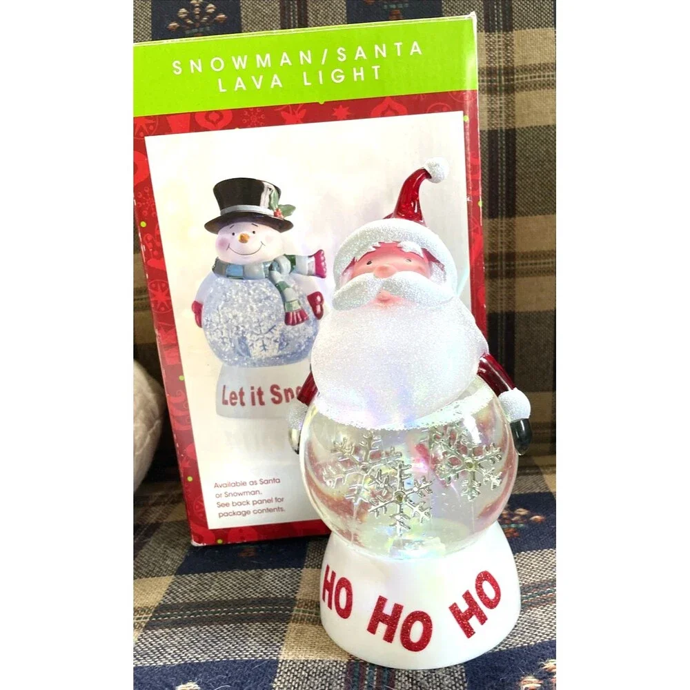 Lighted Santa Snow Globe Color Changing Lights Swirling Sparkles Christmas Decor